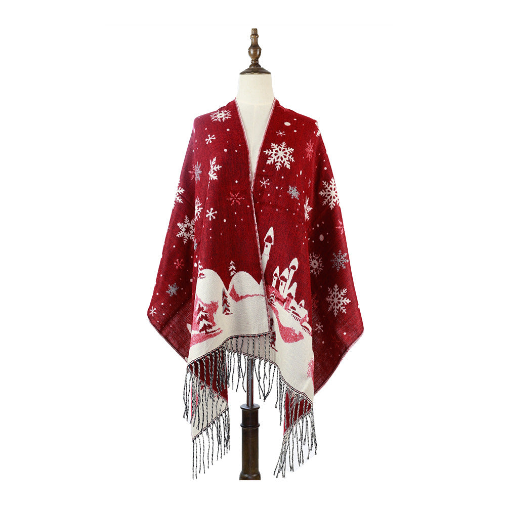 Women's Snowflake Jacquard Winter Scarf – product view 4