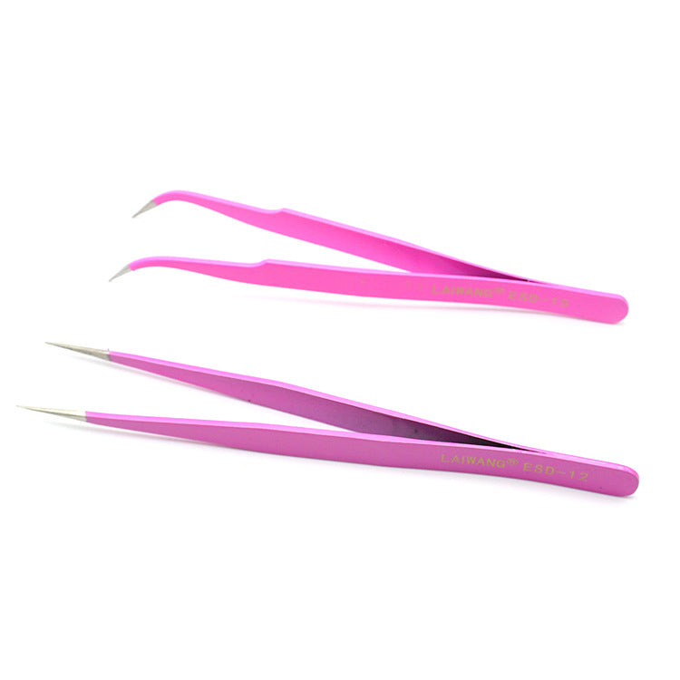 Pink precision tweezers from Zenvia Beauty with fine, slanted tips for precise hair removal and grooming.