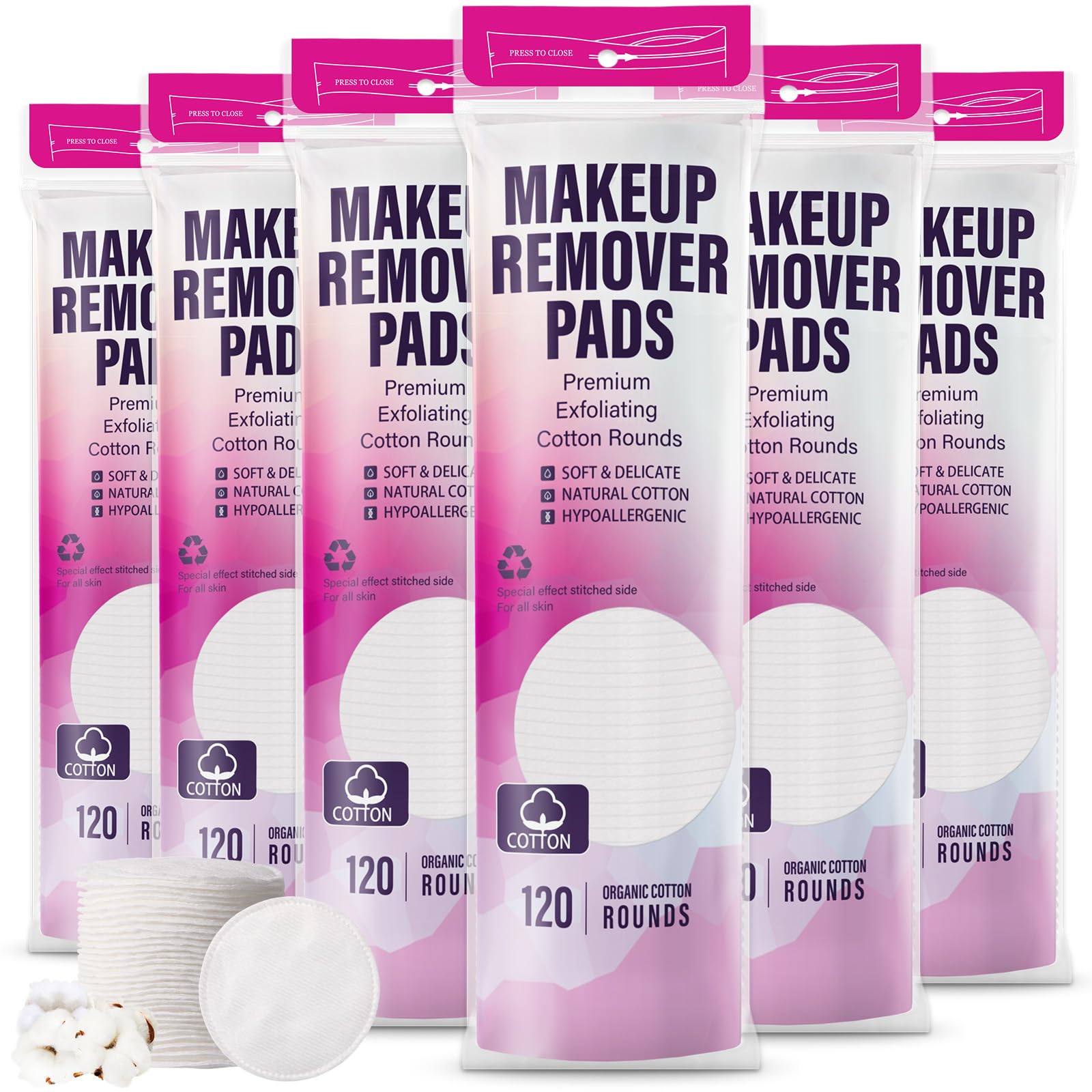 Maxcheck 720 Count Cotton Rounds Bulk Exfoliating Cotton Rounds