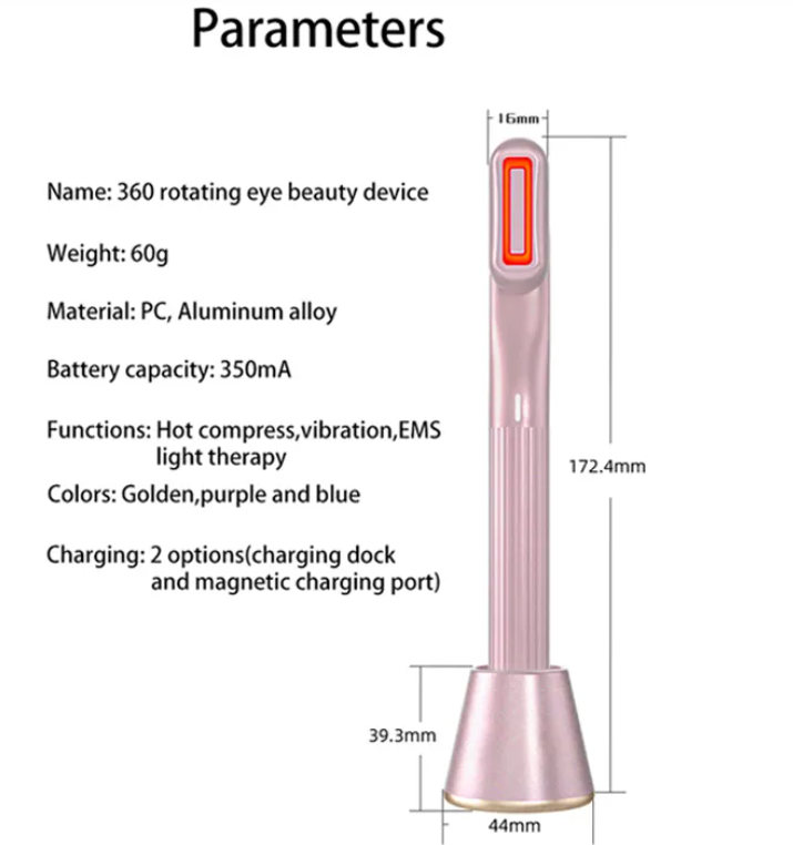 360° Rotary Eye & Face LED Massage Skincare Wand product image
