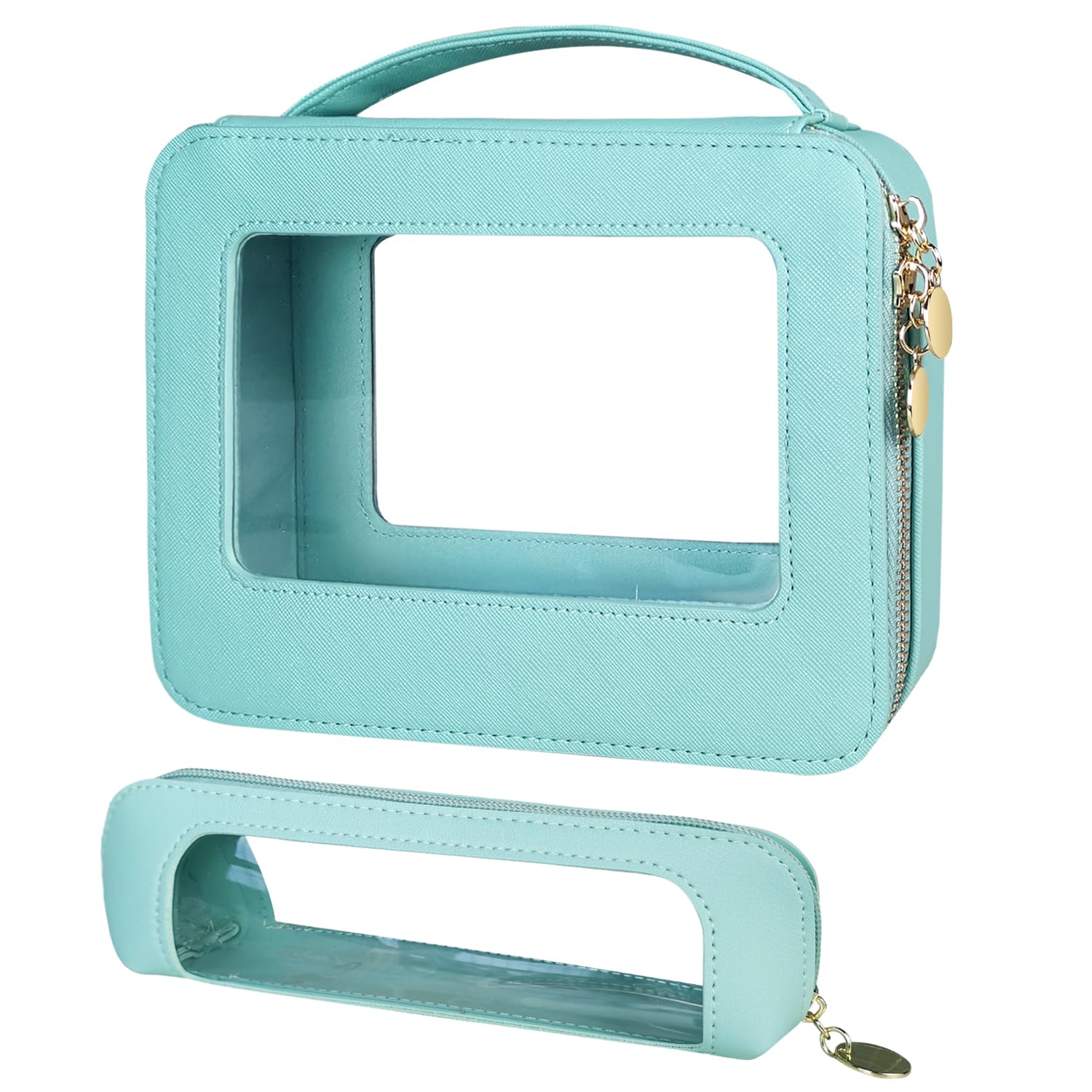 Zenvia Beauty TayQyDO TSA clear toiletry bag with multiple compartments for travel organization and convenience.