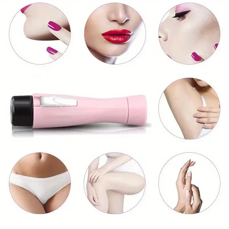 Zenvia Beauty electric facial hair remover device showing a sleek handheld design for gentle hair removal.