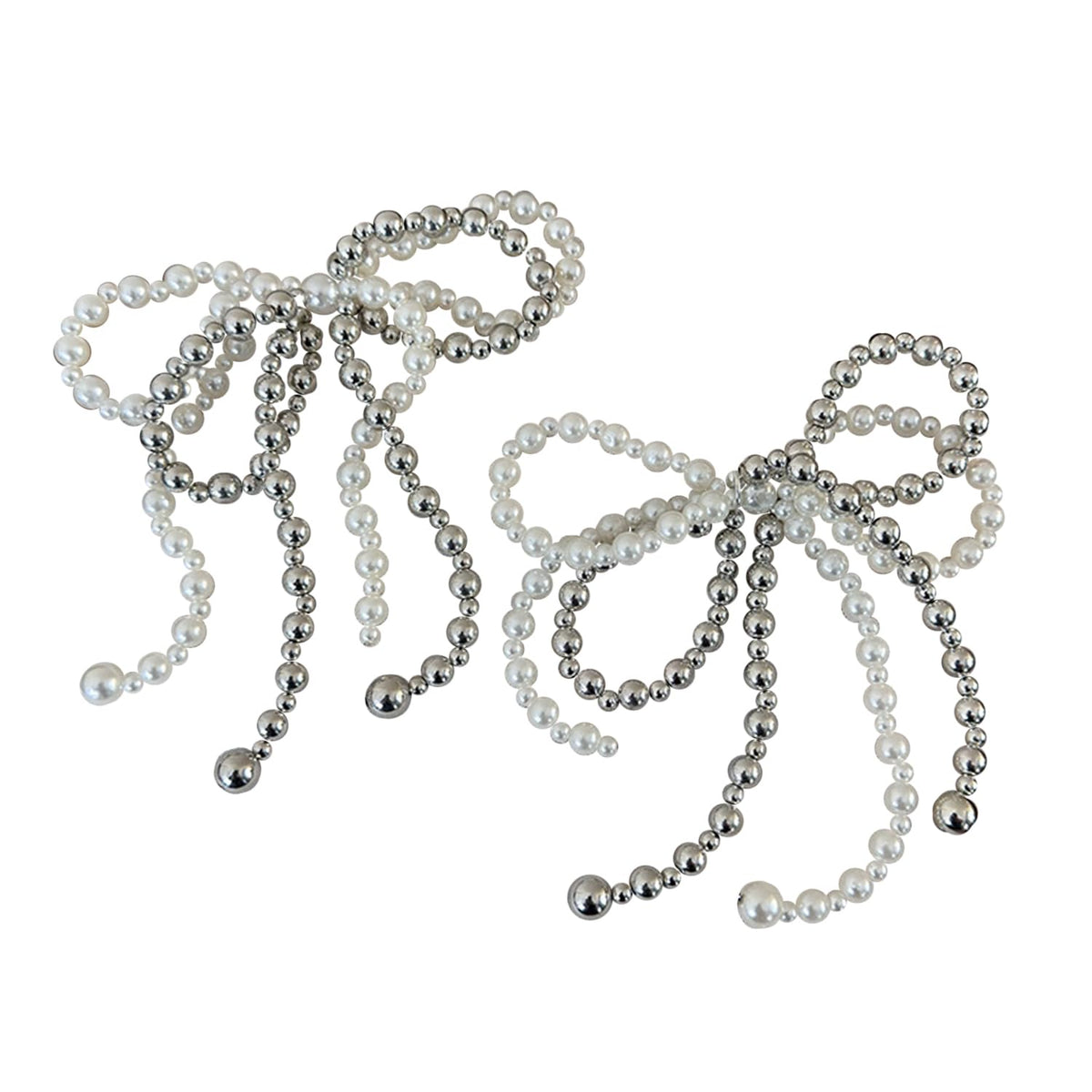2 Pcs Pearls Bow Shoe Charms for Sneakers Elegant DIY Shoe Lace Decoration — product view 1