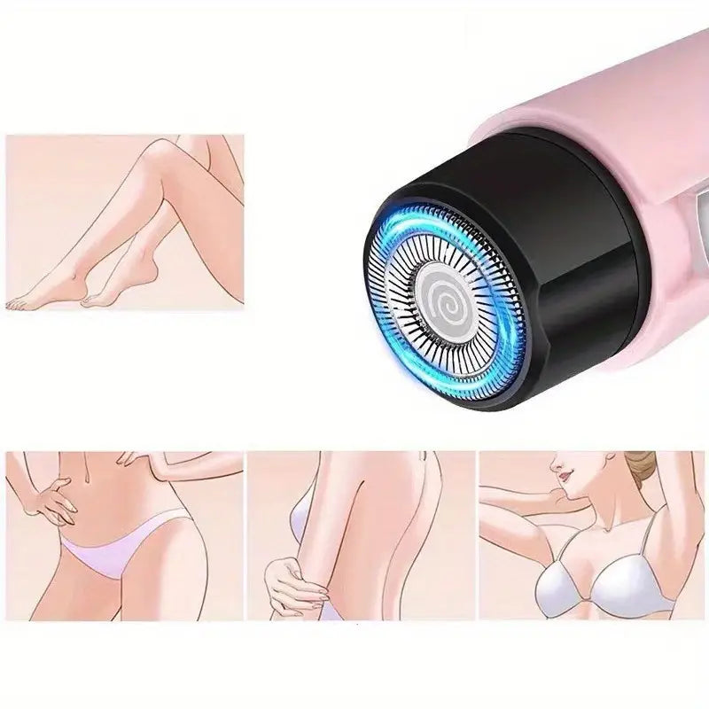 Zenvia Beauty electric facial hair remover with a compact handheld design and gentle spinning head for hair removal.