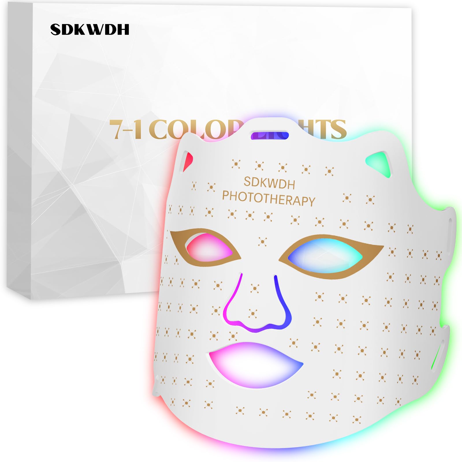 Zenvia Beauty SDKWDH red light therapy mask with adjustable straps and LED lights for skin treatment and rejuvenation.