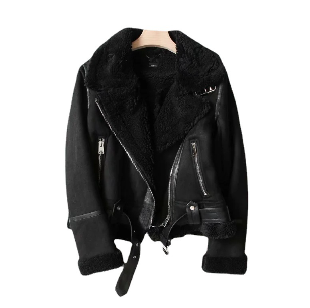 Women's faux-suede lined jacket for fall and winter layering