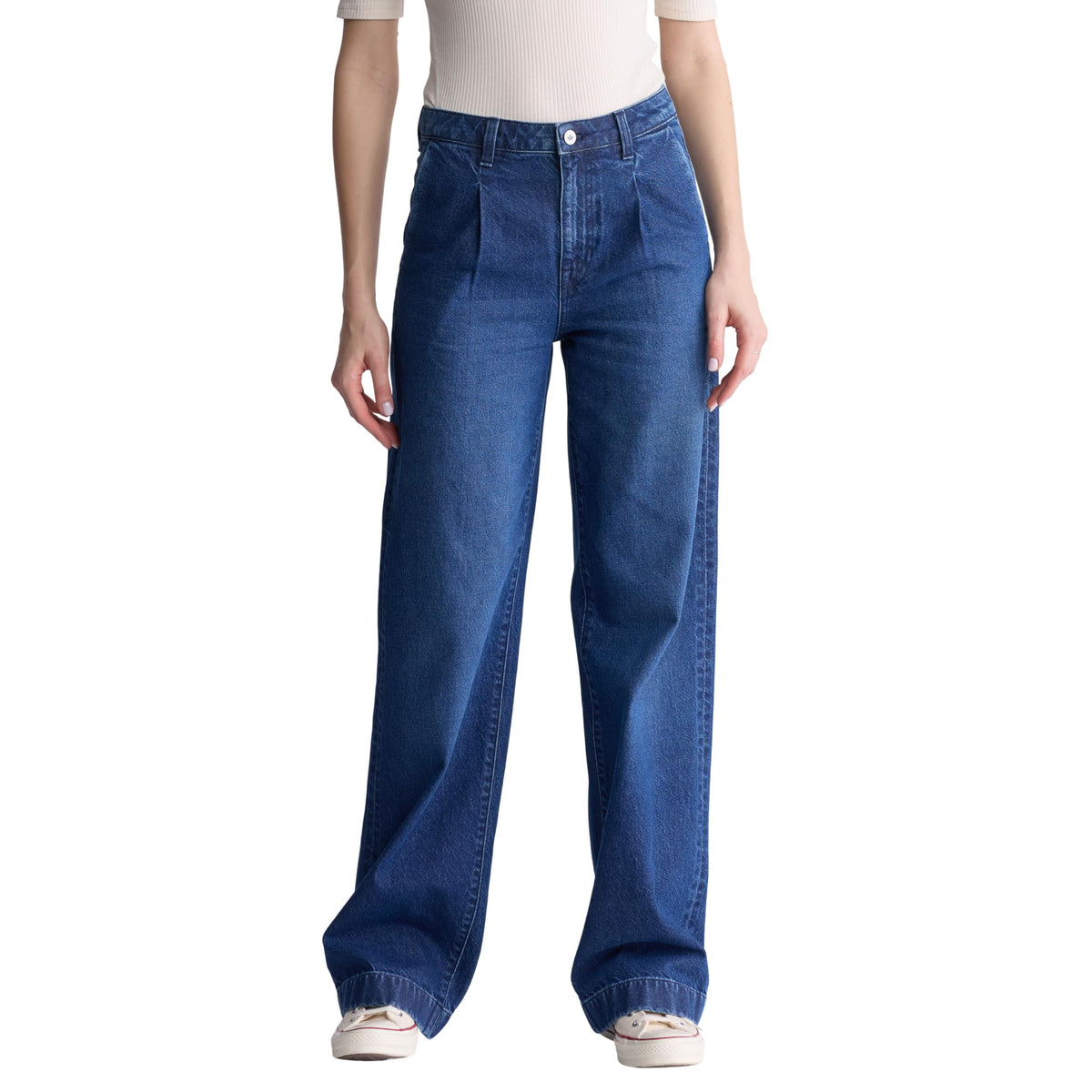 Buffalo David Bitton Womens Addie High Rise Wide Leg Jeans Indigo Contrast — product view 2