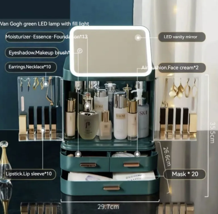 Lighted Mirror Makeup Storage Box product image