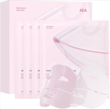 Zenvia Beauty hydrating collagen face mask, close-up of the sheet mask with infused collagen for skin hydration.