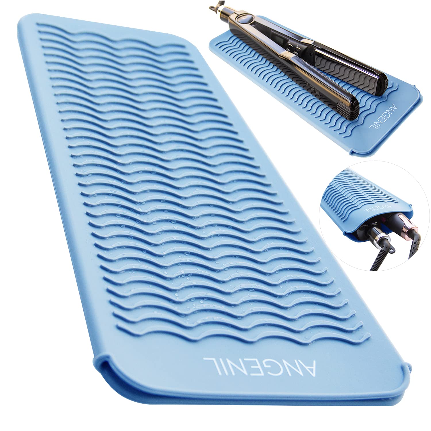 Zenvia Beauty ANGENIL heat resistant mat in black, designed for protecting surfaces from hot styling tools.