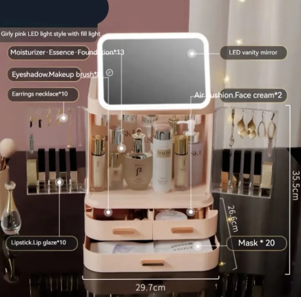 Lighted Mirror Makeup Storage Box product image