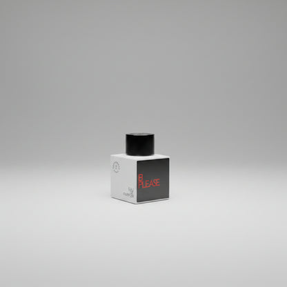 Perfume bottle labeled 'B Please' by 'Confessions of a Rebel' on a white background