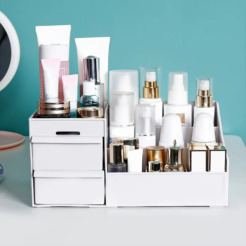 Zenvia Beauty multifunctional drawer storage box with multiple compartments for organizing cosmetics and beauty tools.