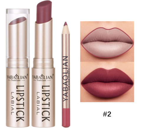 Zenvia Beauty waterproof nude matte lipstick tube with the lipstick partially extended, showcasing smooth, matte nude finish.