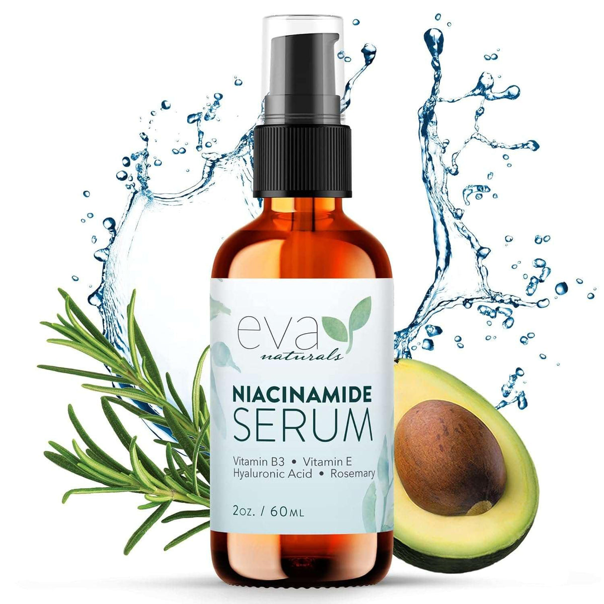 Niacinamide Serum for Face Firming Moisturizer Serum with Niacinamide Vitamin B3 + Hyaluronic Acid - Pore Minimizer Restores Elasticity Reduces Blemishes Discoloration Serum (2oz)