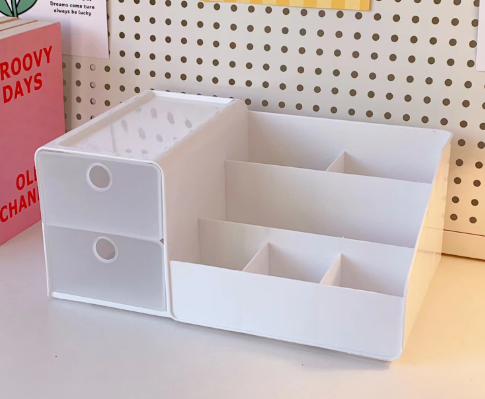 Zenvia Beauty multifunctional drawer storage box with multiple compartments for organizing cosmetics and accessories.