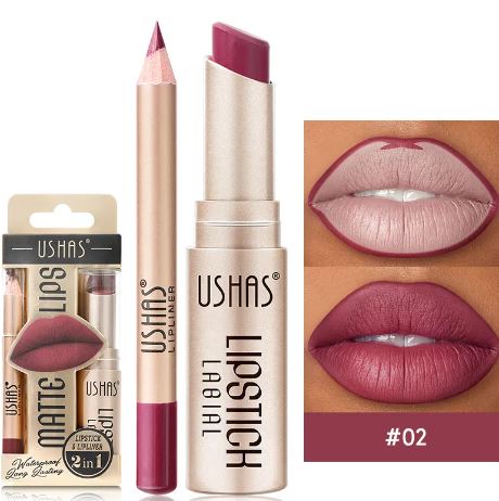 Zenvia Beauty waterproof nude matte lipstick tube with open cap, showing the smooth, matte finish lipstick inside.