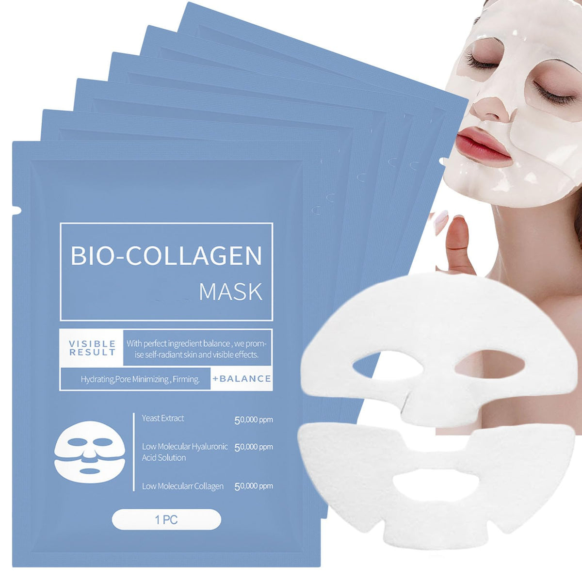 Vbolre Coco Bio Collagen Mask 6Pack Bio Collagen Face Mask