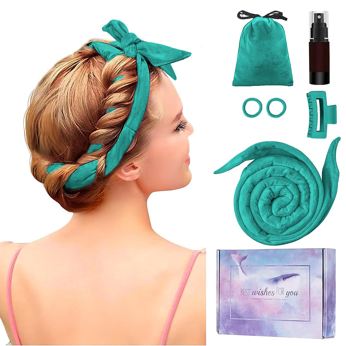 Extra-Long Heatless Curling Rod – Green — product view 2