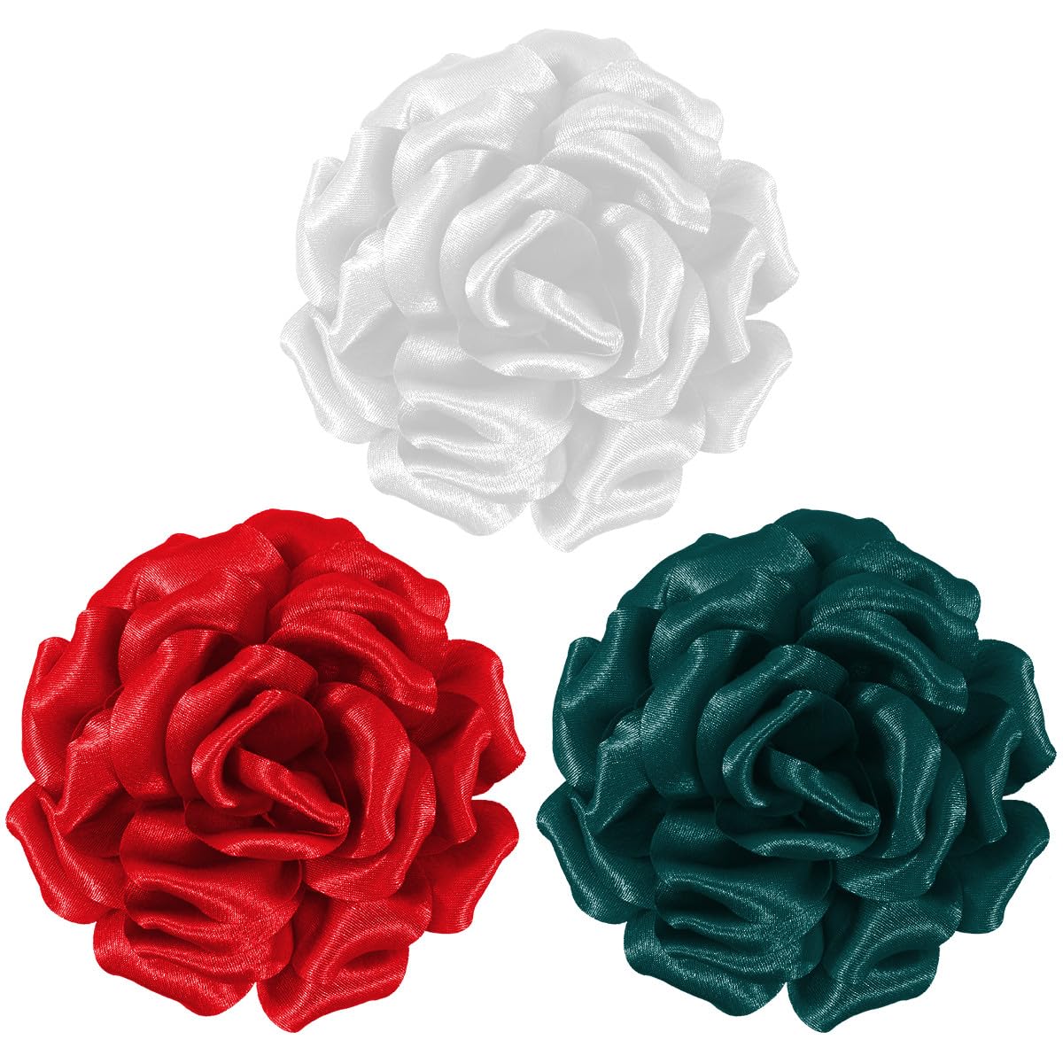 3 Pcs Rose Flower Brooches and Pins 4.3 inches Elegant Flower Pins — product view 1