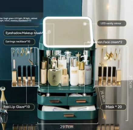 Lighted Mirror Makeup Storage Box product image