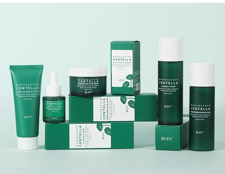 Zenvia Beauty Centella Skin Repair Kit with soothing creams and serums for skin healing and rejuvenation.