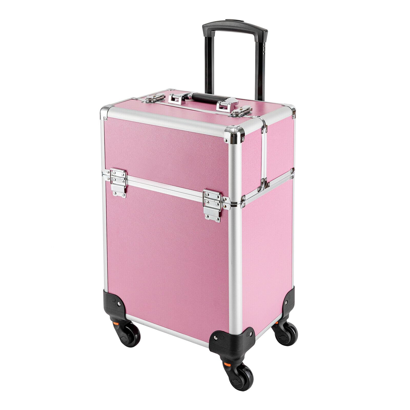 EcoTypee Makeup Train CaseLarge Cosmetic Trolley with LocksAluminum