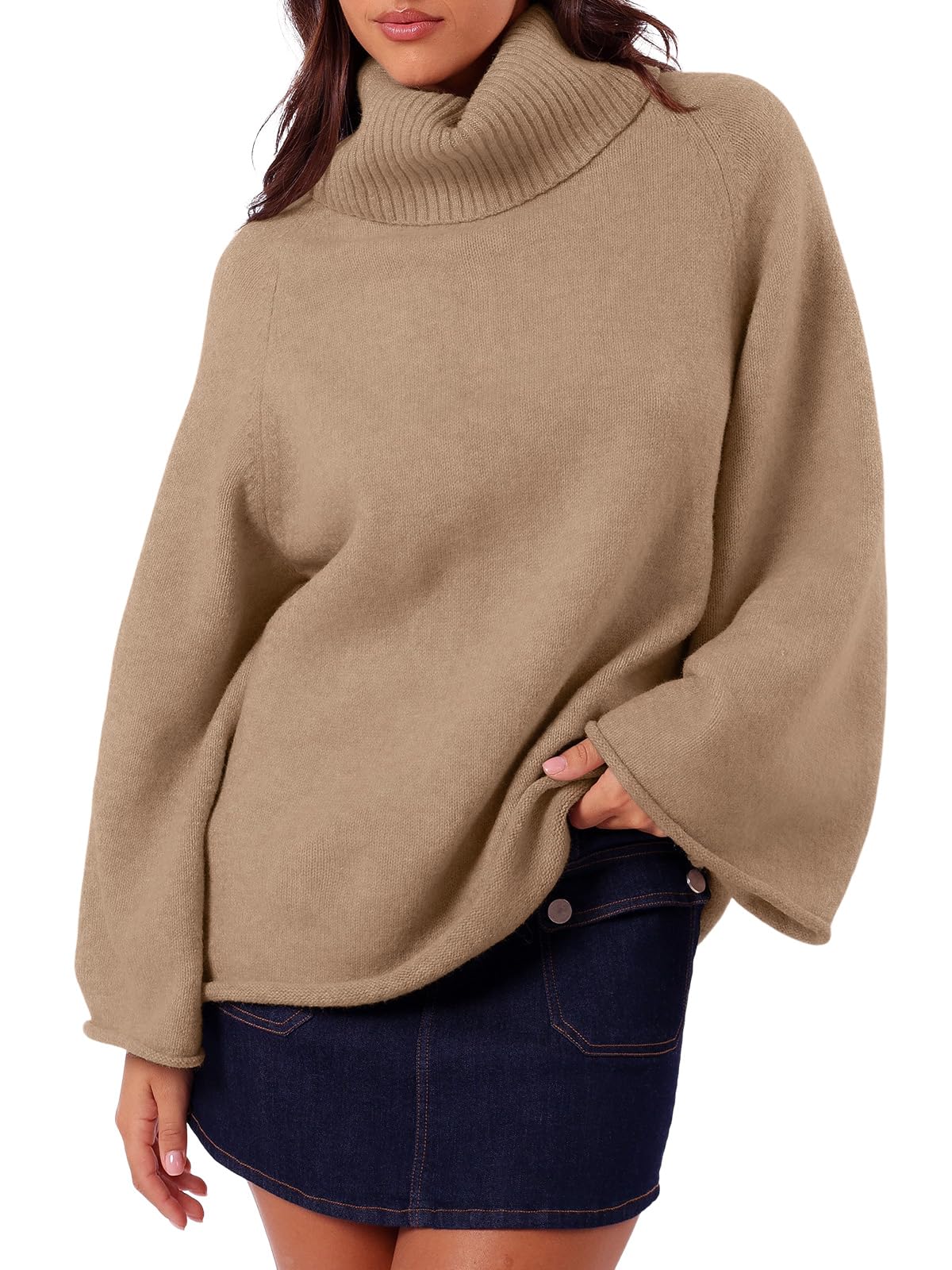 Women's Bell-Sleeve Turtleneck Sweater – product view 1