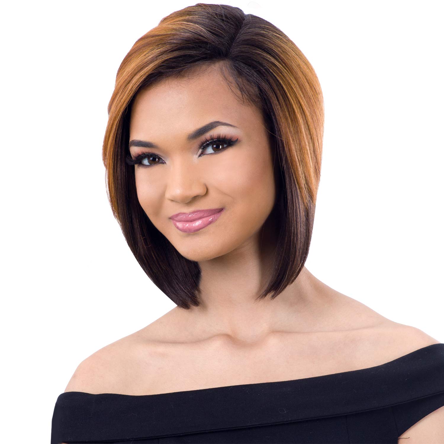 Zenvia Beauty FreeTress Equal Vashanti lace part wig with straight black hair and natural-looking lace part for a seamless style.