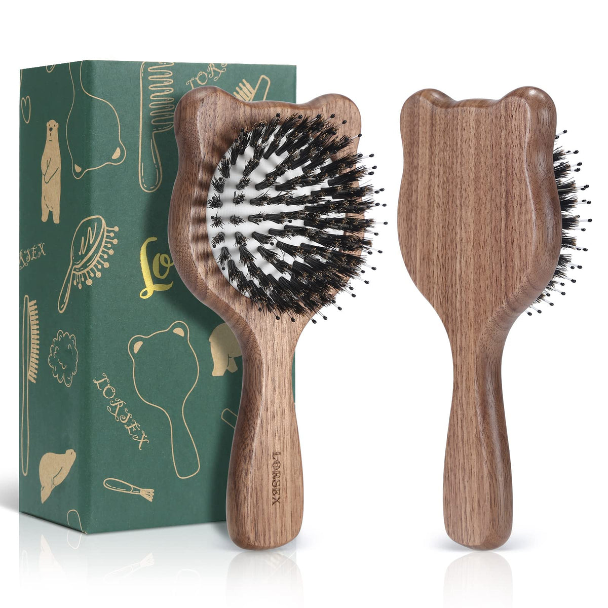 Hair Brush Boar Bristle & Nylon Hair Brush Mini Travel Hair Brushes