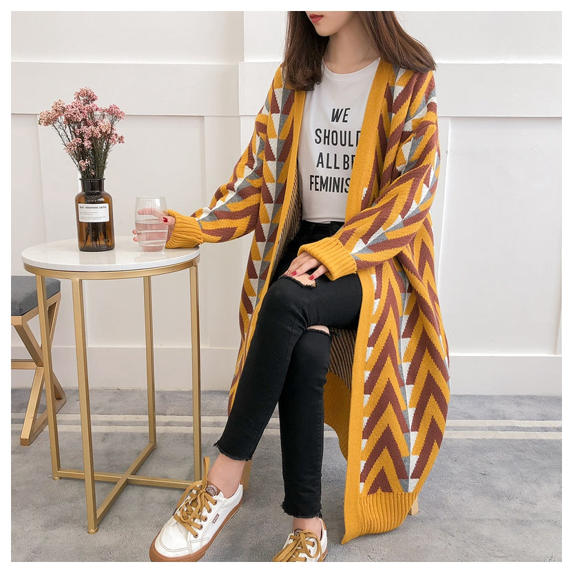 Women's Geometric Knit Cardigan – product view 7