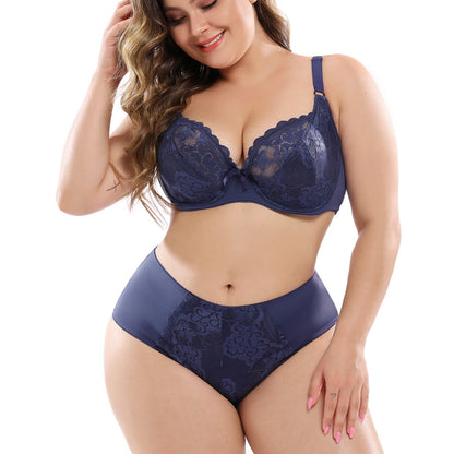 Plus Size Lace Bra Set