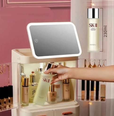 Lighted Mirror Makeup Storage Box product image