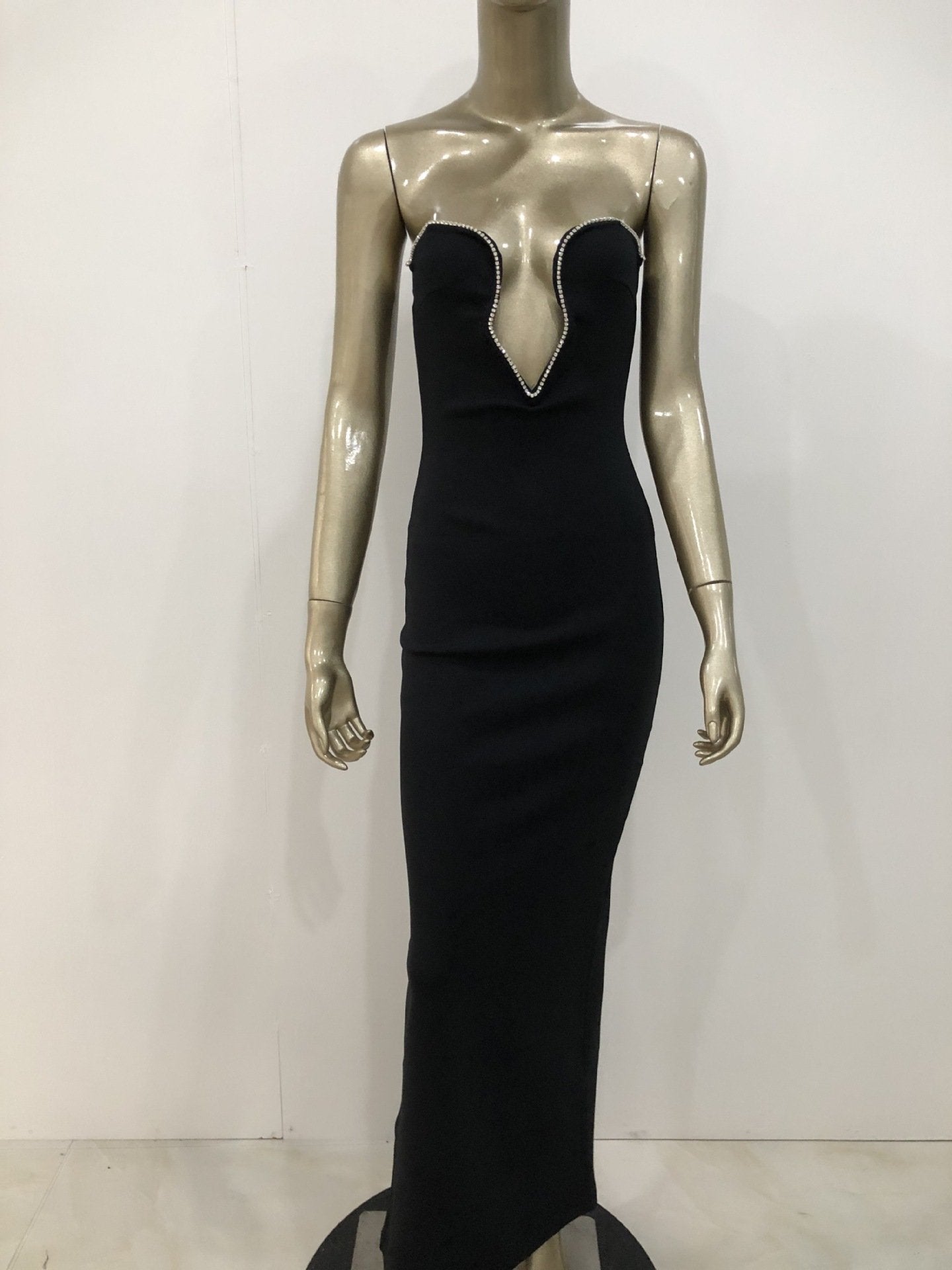 Women's V-Neck Diamond Bandage Dress