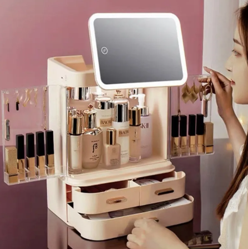 Lighted Mirror Makeup Storage Box product image