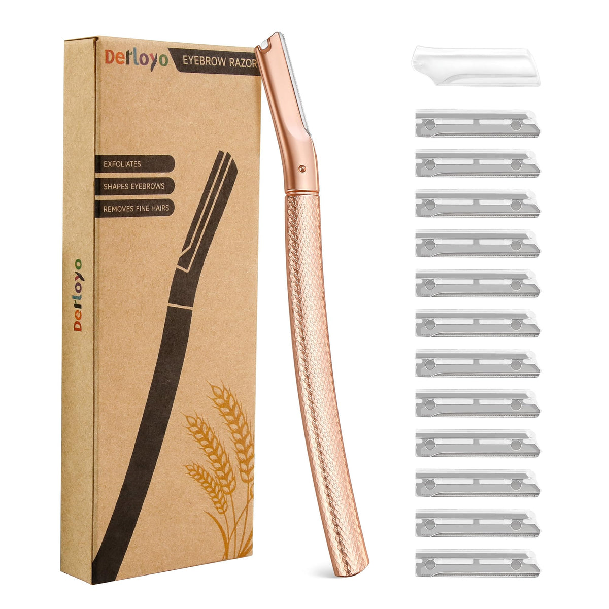 Eyebrow Razor-Face Razors -Dermaplaning Tool for Face Exfoliation & Peach — product view 2