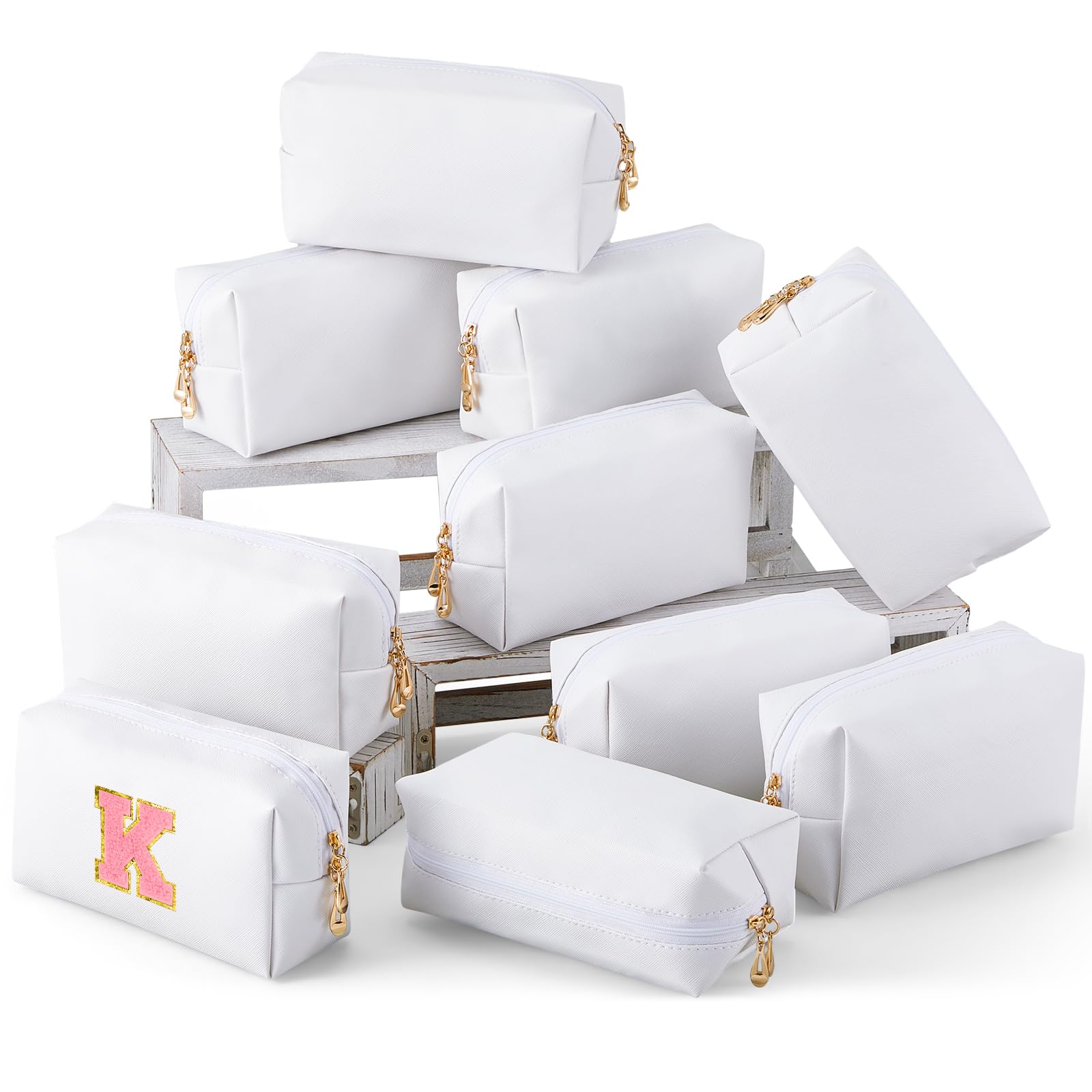 Zenvia Beauty Kigeli makeup bag set with six stylish, multi-compartment cosmetic storage pouches on a white background.
