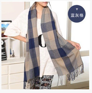 Women's Plaid Fringe Winter Scarf – product view 6