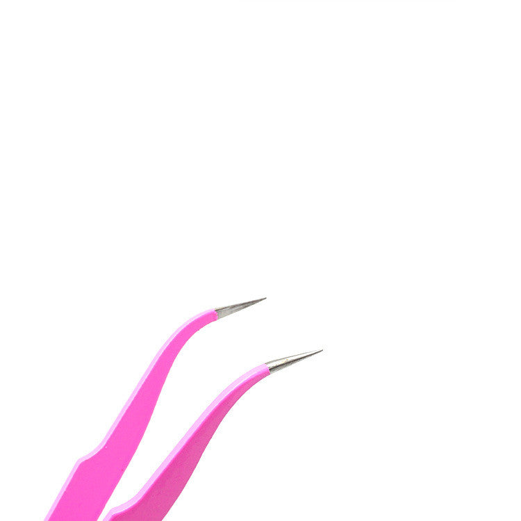 Pink precision tweezers by Zenvia Beauty with fine tips for precise hair removal or grooming.