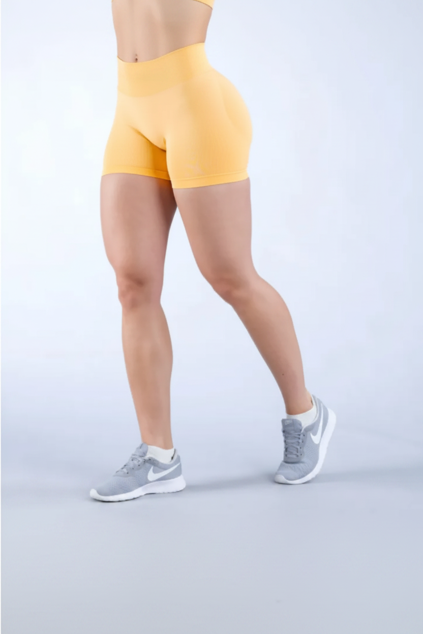 Zenvia Beauty seamless fitness yoga shorts in black, stretchy fabric, designed for comfortable workout and casual wear.