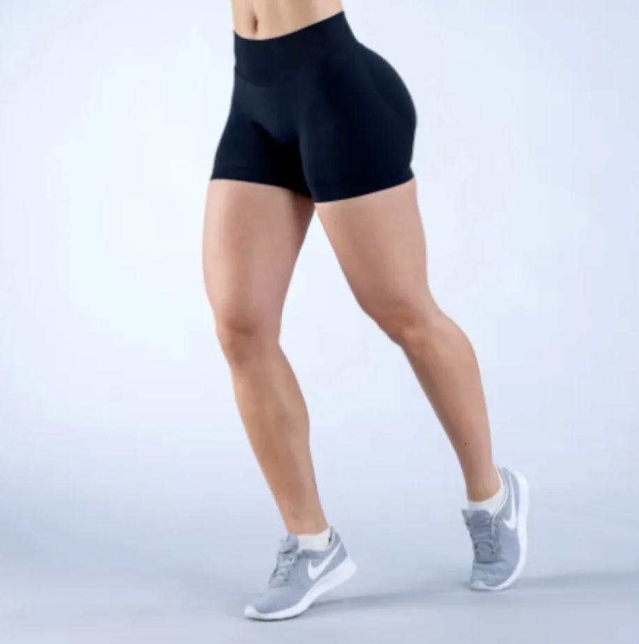 Seamless fitness yoga shorts by Zenvia Beauty, lightweight and stretchy, designed for comfortable workout and yoga sessions.