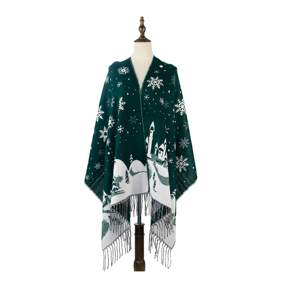 Women's Snowflake Jacquard Winter Scarf – product view 2