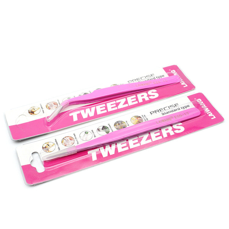 Pink precision tweezers by Zenvia Beauty with stainless steel tips, ideal for precise hair removal and beauty grooming.