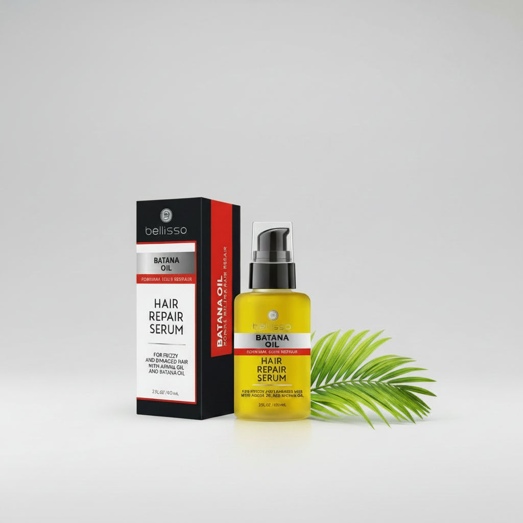 Zenvia Beauty Batana Oil Hair Serum Repair bottle with dropper, designed to nourish and strengthen damaged hair.