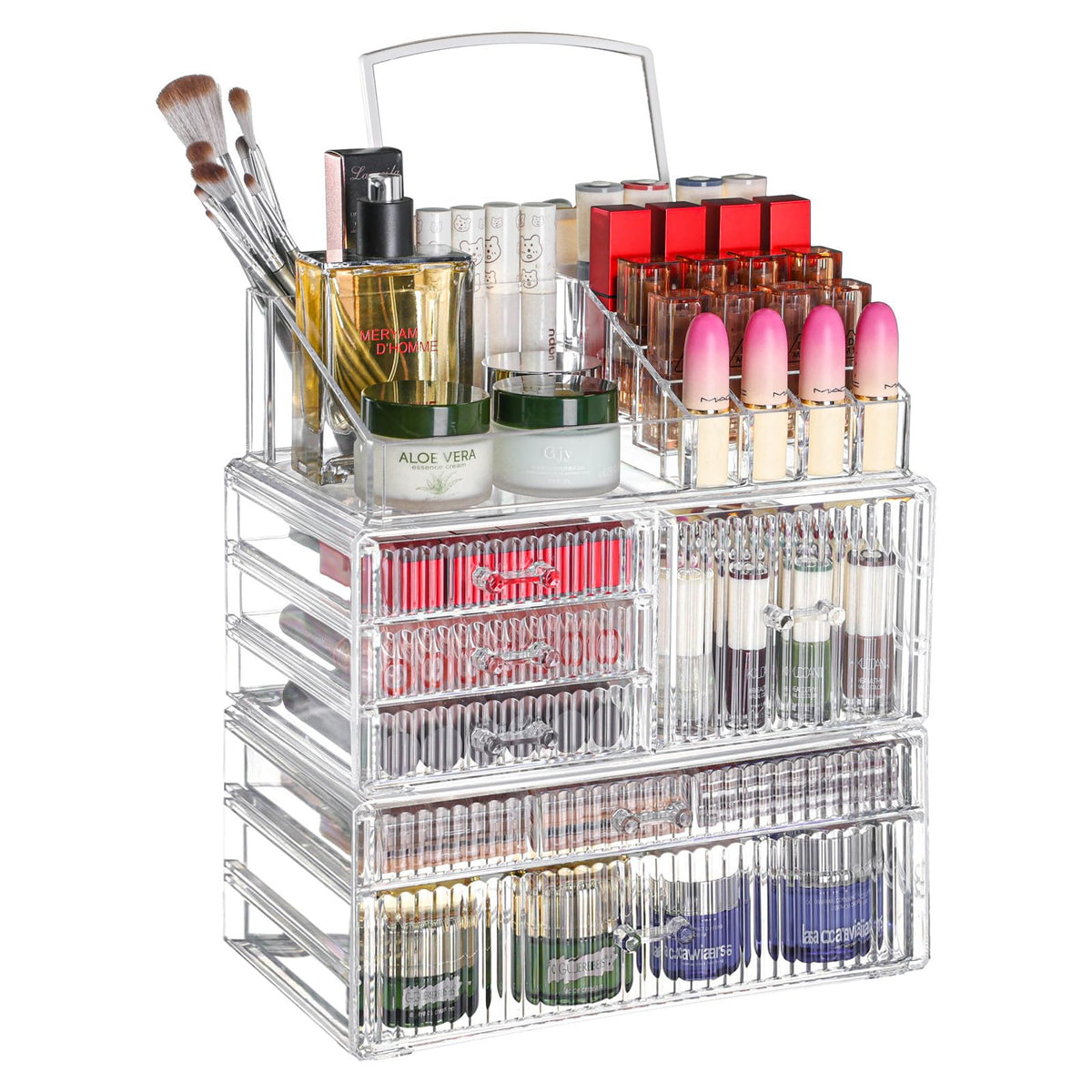 3 Pack Stackable Clear Make up Organizers for Vanity — product view 1