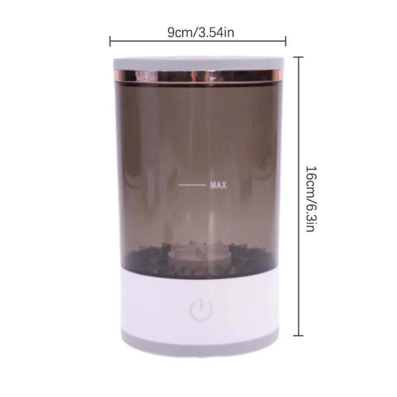 Zenvia Beauty electric makeup brush cleaner with a sleek compact design and cleaning brush inside for easy makeup brush cleaning.