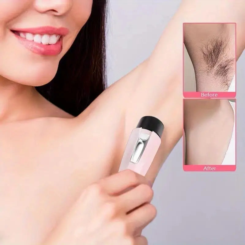 Zenvia Beauty electric facial hair remover with a sleek handheld design and gentle, precision hair removal head.