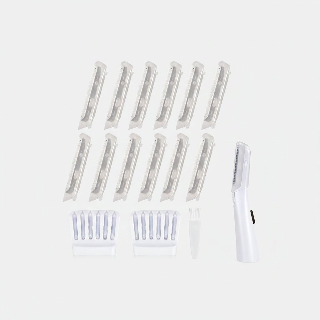 Set of 12 replacement dermaplane heads for Finishing Touch Flawless Dermaplane Glo by Zenvia Beauty.