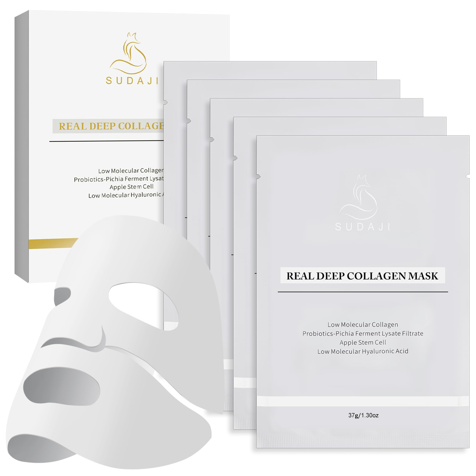 SUDAJI Real Deep Collagen Mask (37g*5ea) Bio Collagen Face Mask