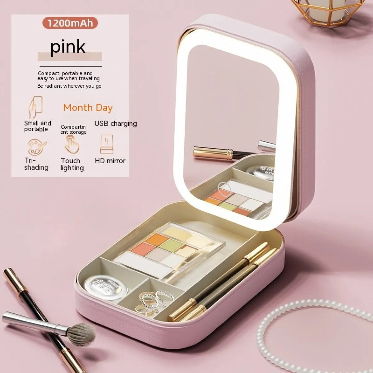 Portable LED Travel Makeup Storage Box product image